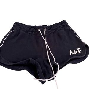 Abercrombie & Fitch Women’s Navy Blue Drawstring Shorts White Trim Logo Size XS